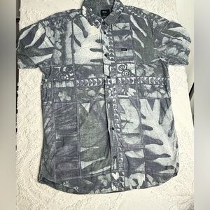 RVCA Gray Patterned Men's Shirt